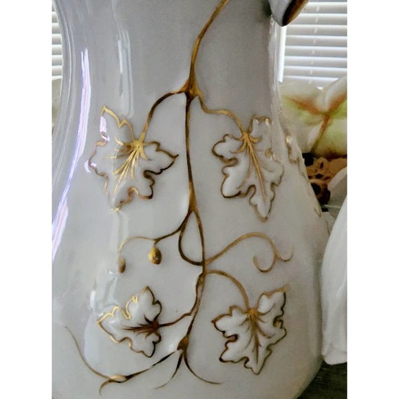 Large White & Gold B&D China Pitcher - Picture 3 of 11